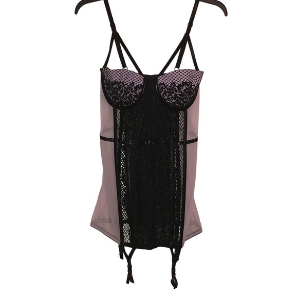 NWT Victoria's Secret Scandalous Garter Lingerie Straps Corset Lace Mesh 36B - Picture 2 of 11